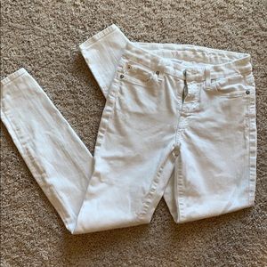 7 for all mankind white skinny m rise jean